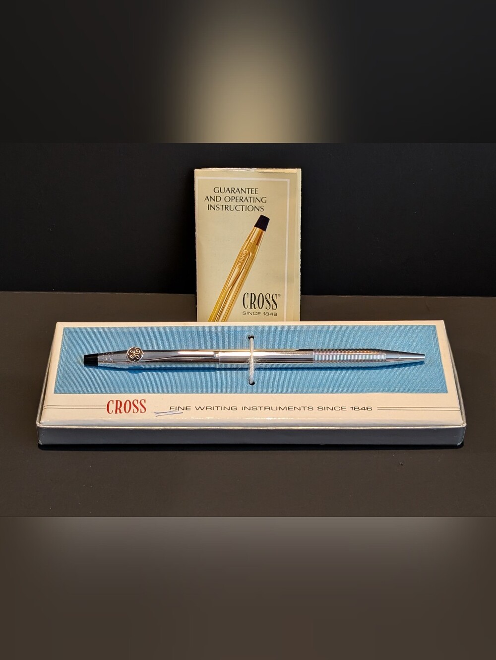 Vintage Cross Century Chrome GE General Electric Ballpoint Pen w/ Box!